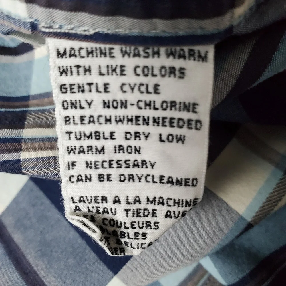 Tommy Bahama Men's Shirt Size‎ Large Blue Plaid Long Sleeve